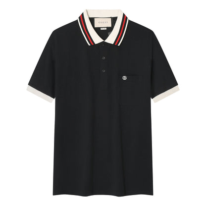 Logo solid color polo shirt