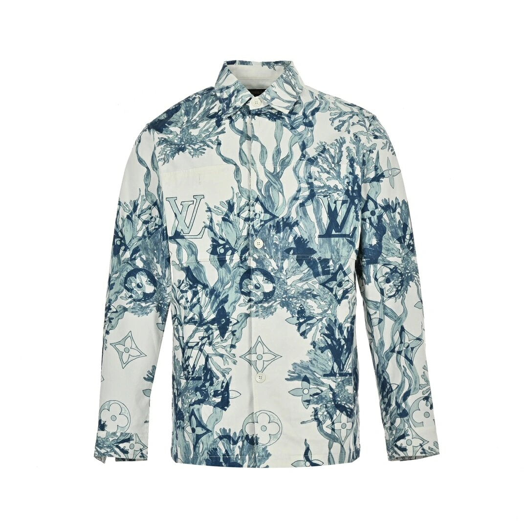 Coral grass long sleeve shirt