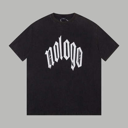 nologo series torn printed washed distressed short-sleeved t-shirt