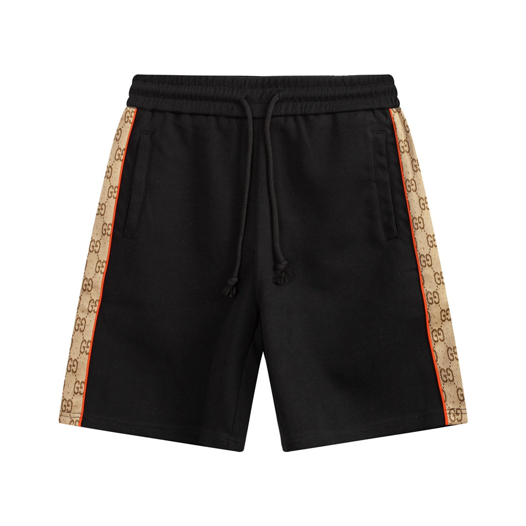 Red-edged jacquard webbing, casual and loose fit, trendy shorts for men and women.