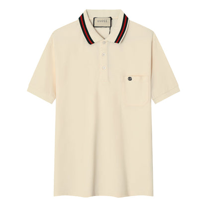 Logo solid color polo shirt