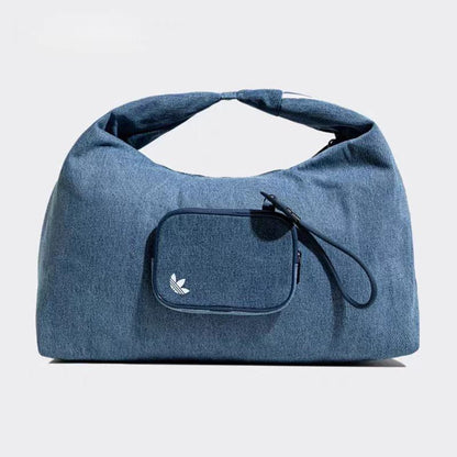 Classic denim style shoulder sports bag