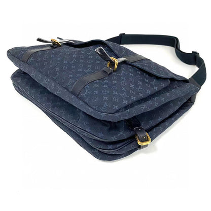 Denim canvas tote crossbody bag