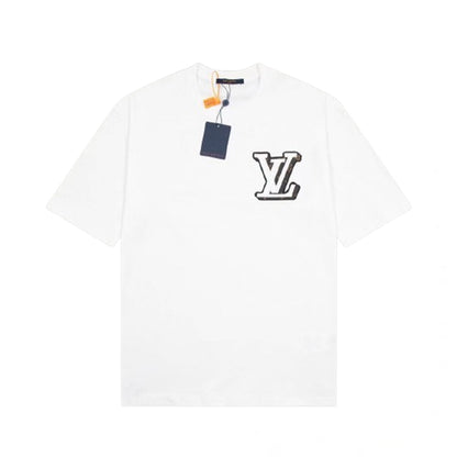 Leather letter logo T-shirt