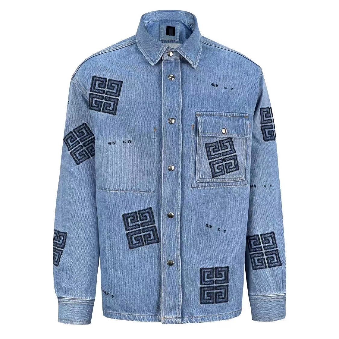 GVG heavy industry contrasting letter positioning embroidery denim jacket jacket