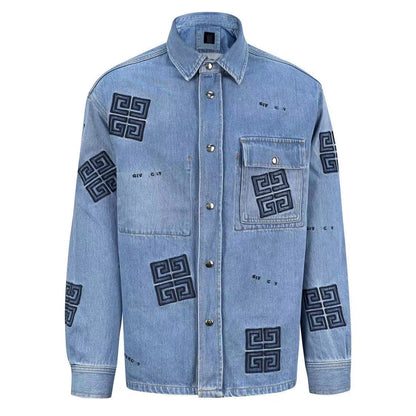 GVG heavy industry contrasting letter positioning embroidery denim jacket jacket