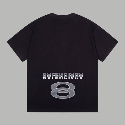 Double circle reverse logo printcotton