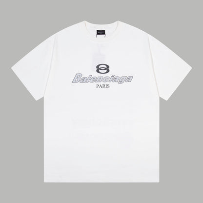 Double circle reverse logo printcotton