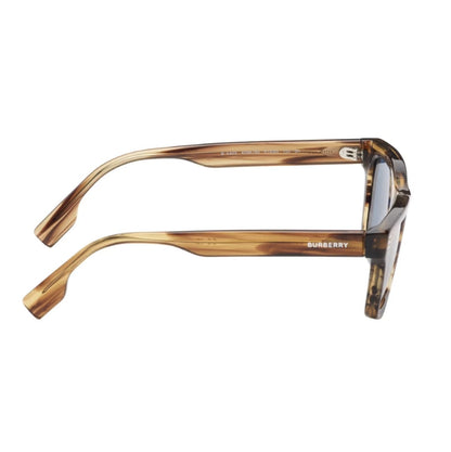 Brown Stripe Square Sunglasses