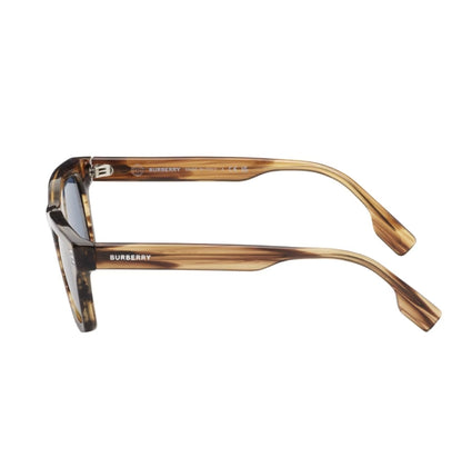 Brown Stripe Square Sunglasses