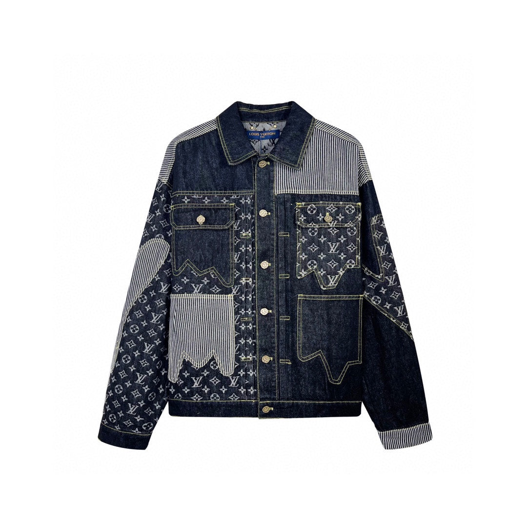 xh-patchwork printed jacket