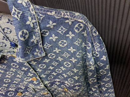 xh-Denim all over printed jacket