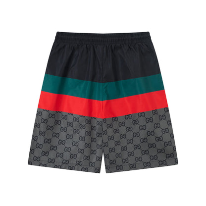 Retro color bee pattern shorts