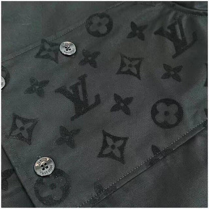 black logo denim jacket