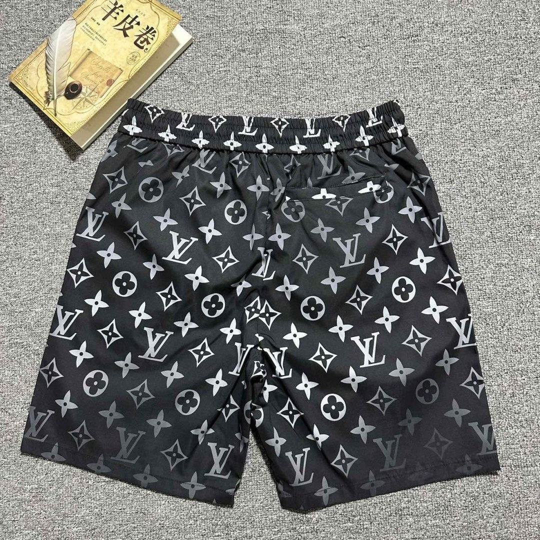 Logo printing all over three-dimensional printing five-point casual beach shorts