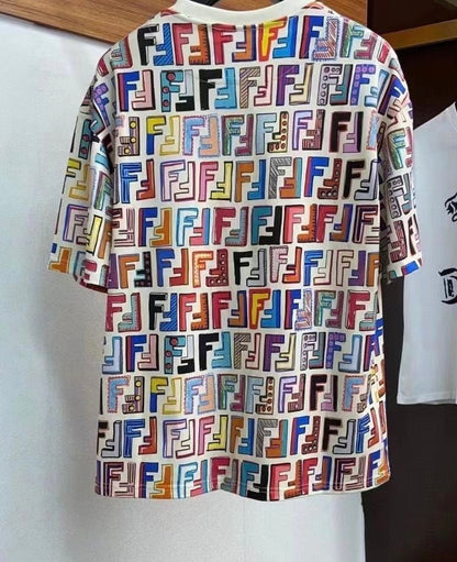 Colorful F family logo printed all over