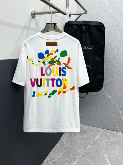 Colorful front and back letter print T-shirt