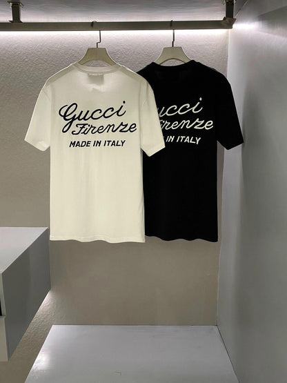 Front and back letter embroidery logo T-shirt