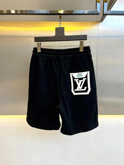 Pocket embroidered drawstring shorts