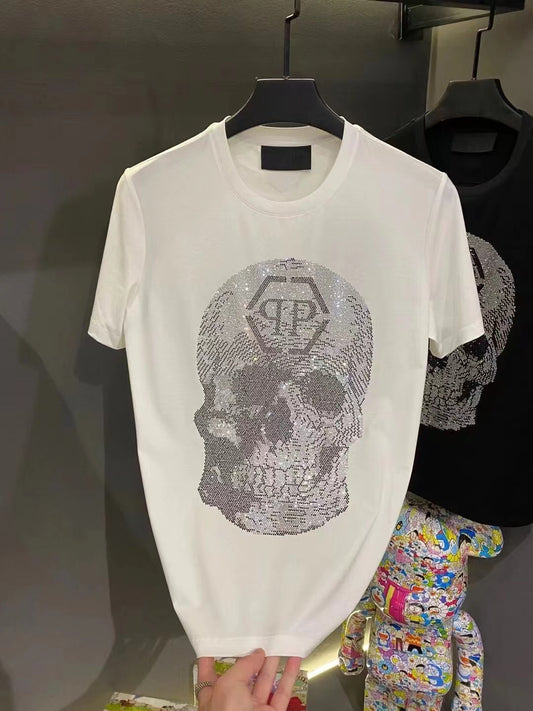 Skull Austrian rhinestones Graphic T-Shirt