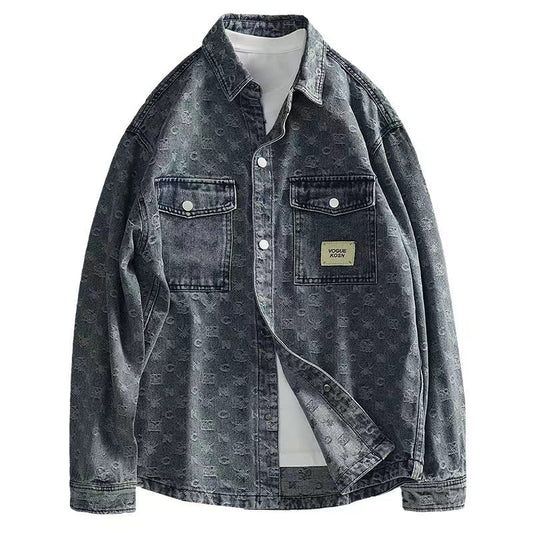 LUUD-Denim Dark Flower Jacket