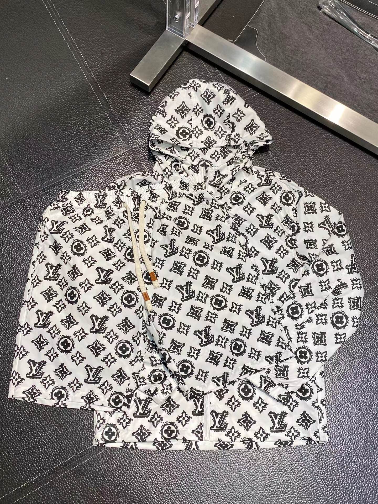 24ss Black all-over logo casual suit 1:1