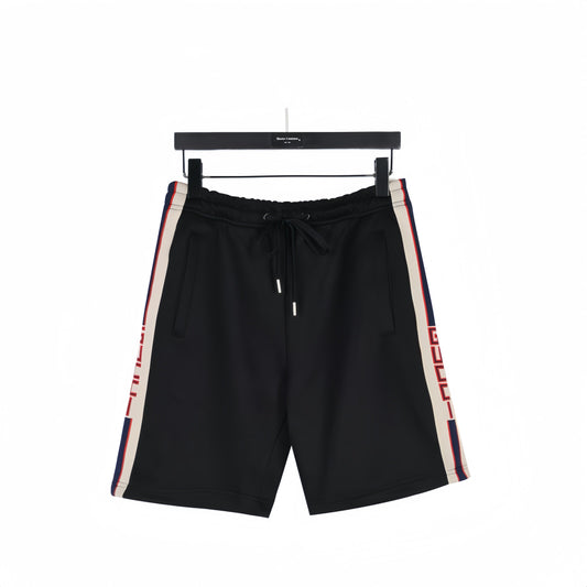 European station trendy brand shorts 24 summer classic webbing LOGO youth same style micro-elastic sports shorts