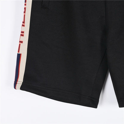 European station trendy brand shorts 24 summer classic webbing LOGO youth same style micro-elastic sports shorts