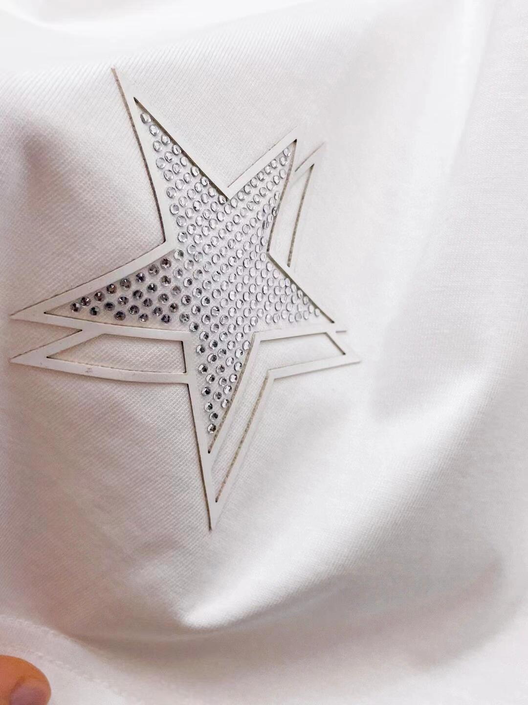 star pattern letter T-shirt