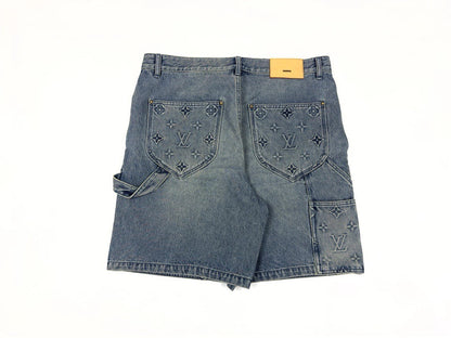 2024 letter jacquard denim shorts