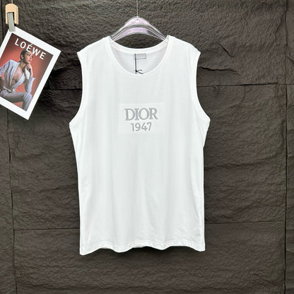 24 Round neck letter print sleeveless T-shirt