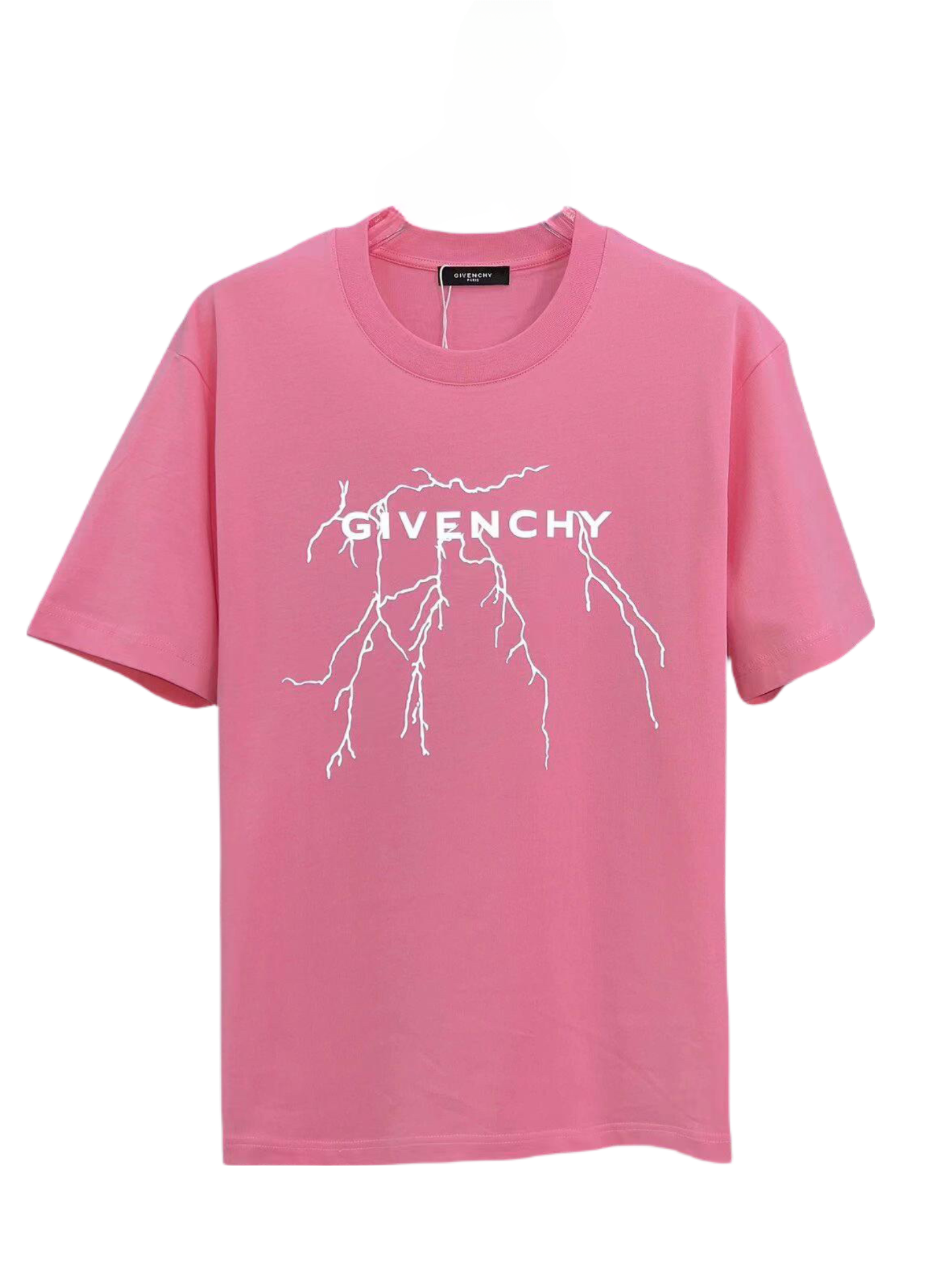 Four-color lightning print graphic T-shirt