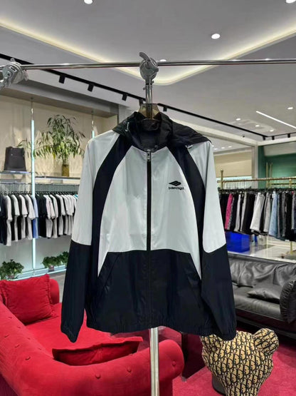 alternating black and white track jacket