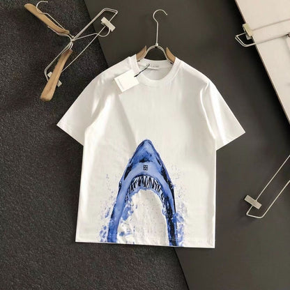 Shark embroidered short-sleeved T-shirt