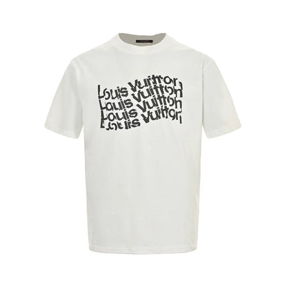 Couple letter print short-sleeved T-shirt