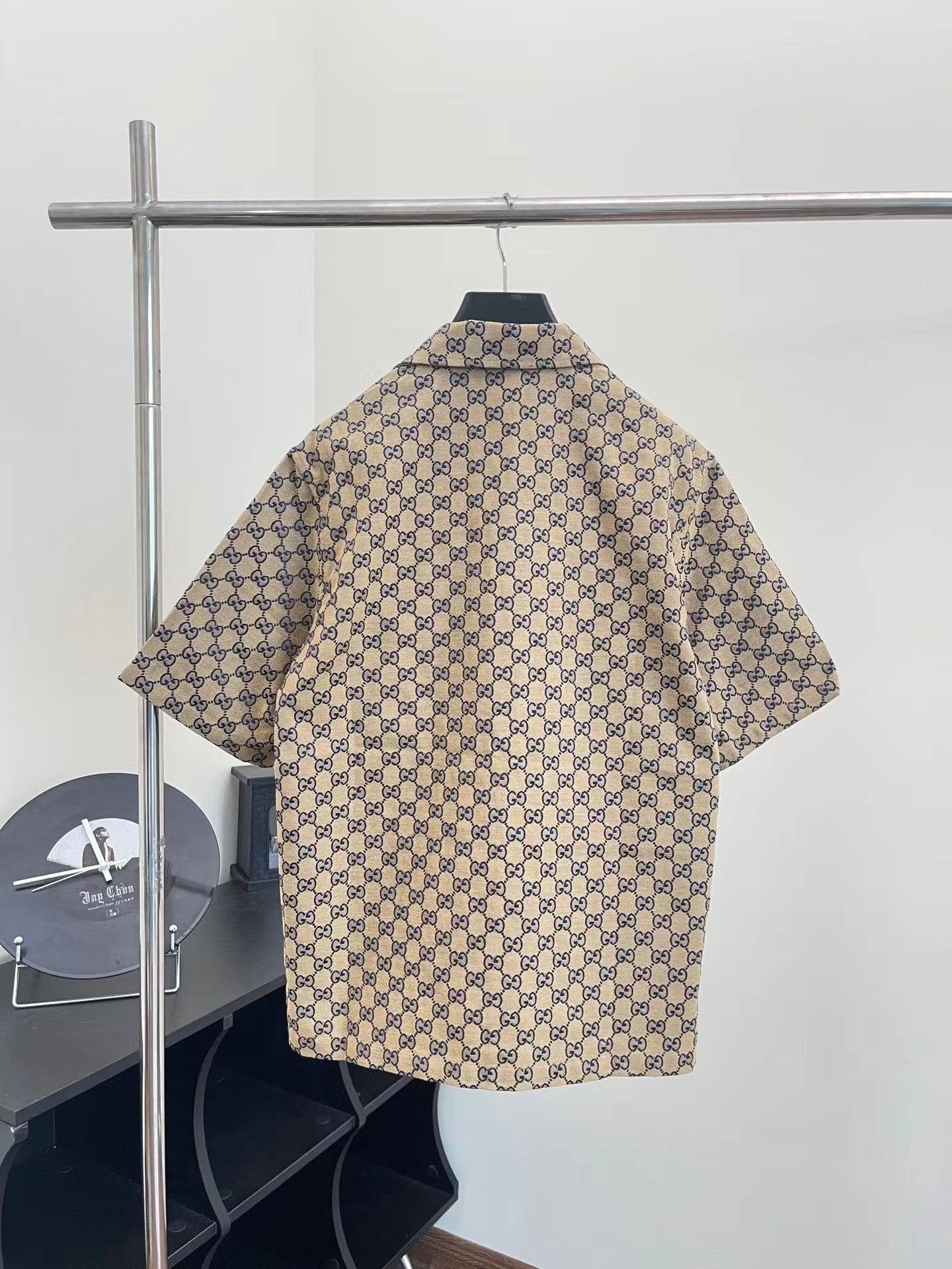 Classic Jacquard Short Sleeve Shirt Jacket