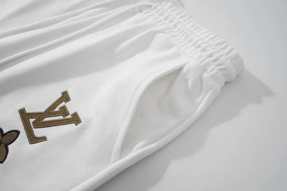 New embroidered letter monogram shorts