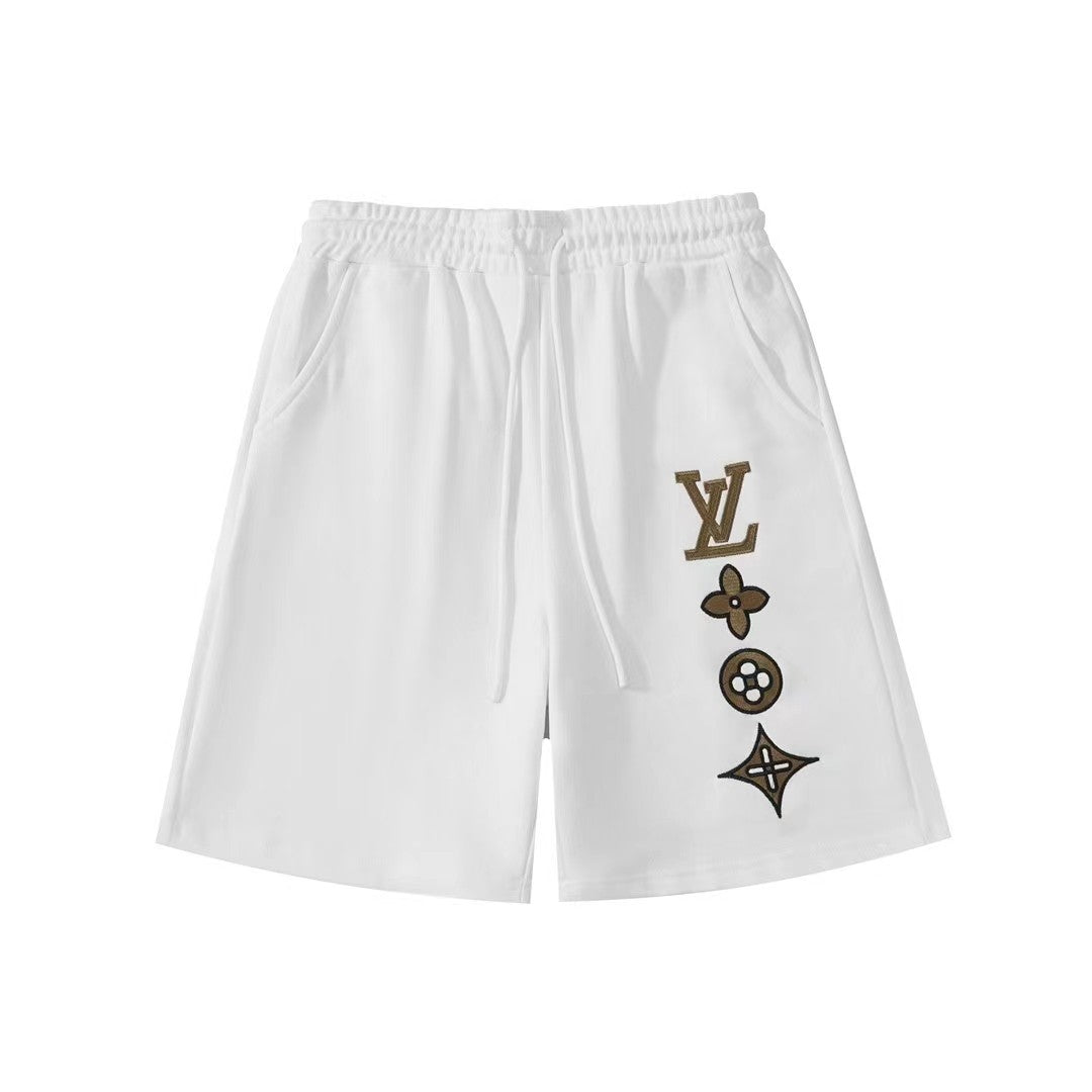 New embroidered letter monogram shorts