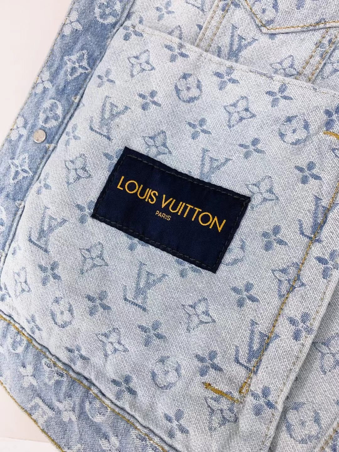 Heavy knitted logo denim jacket