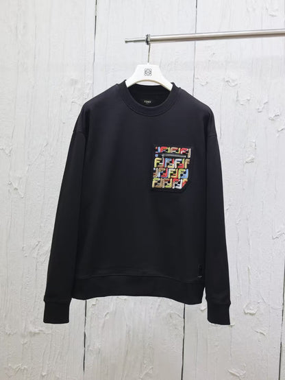 New pocket letter embroidered hoodie