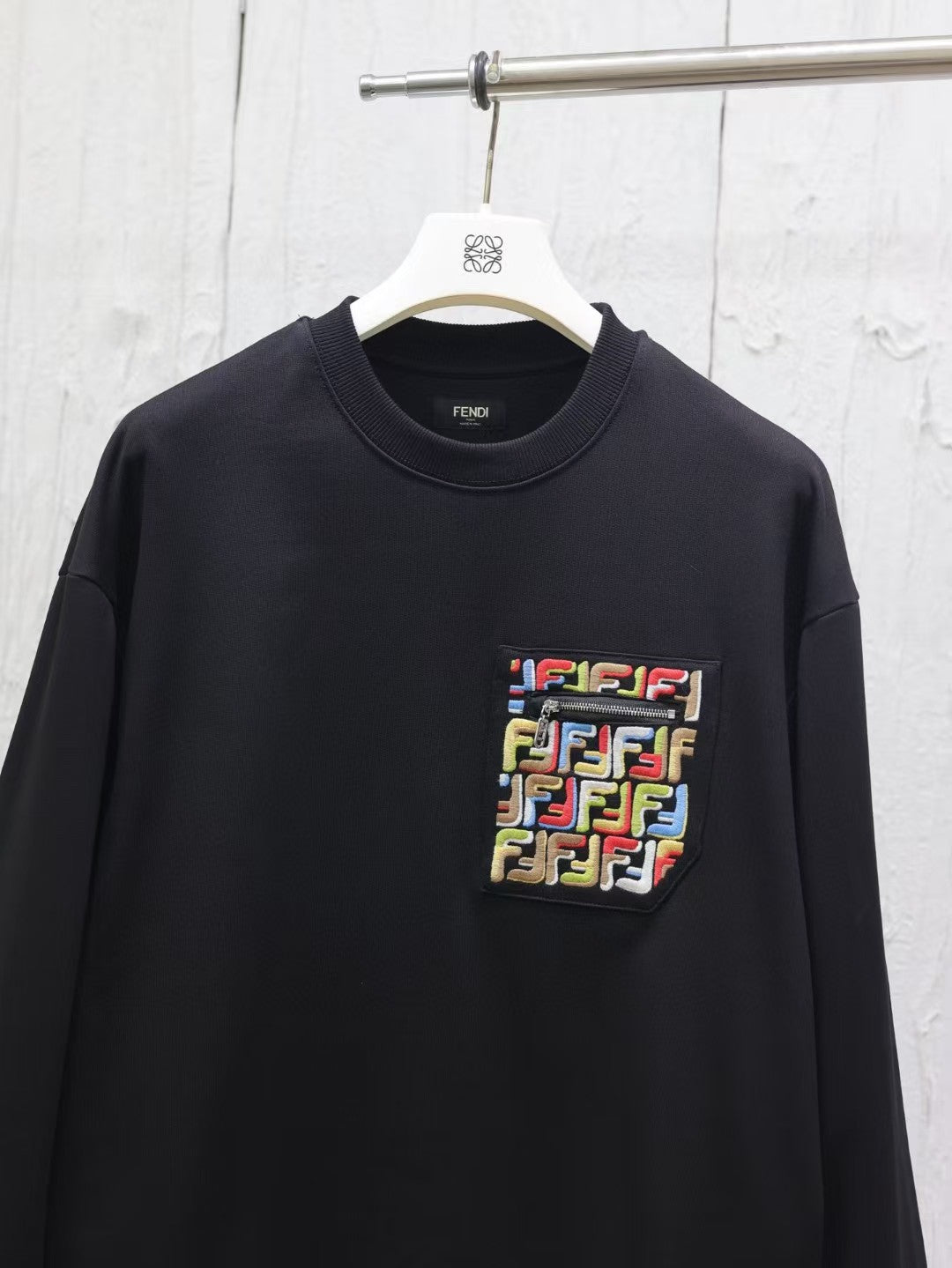 New pocket letter embroidered hoodie