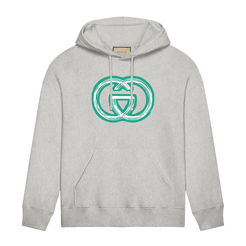 Green Classic Print Hoodie