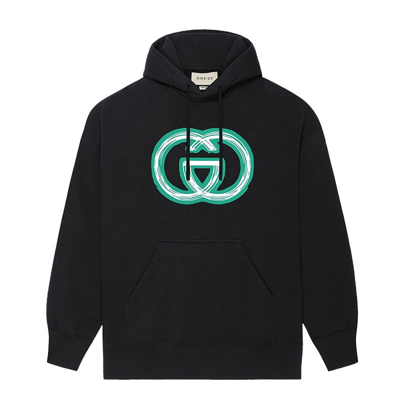 Green Classic Print Hoodie