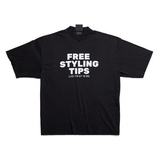 T-SHIRT LARGE FIT IN BLACK FADED