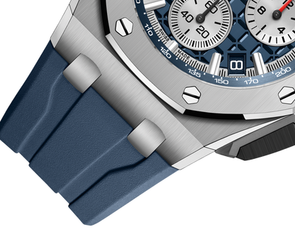 Blue Rubber Strap - Titanium Steel - Automatic - 43mm