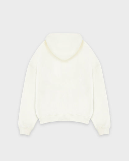 Heavy Off White Basic Zip Hoodie