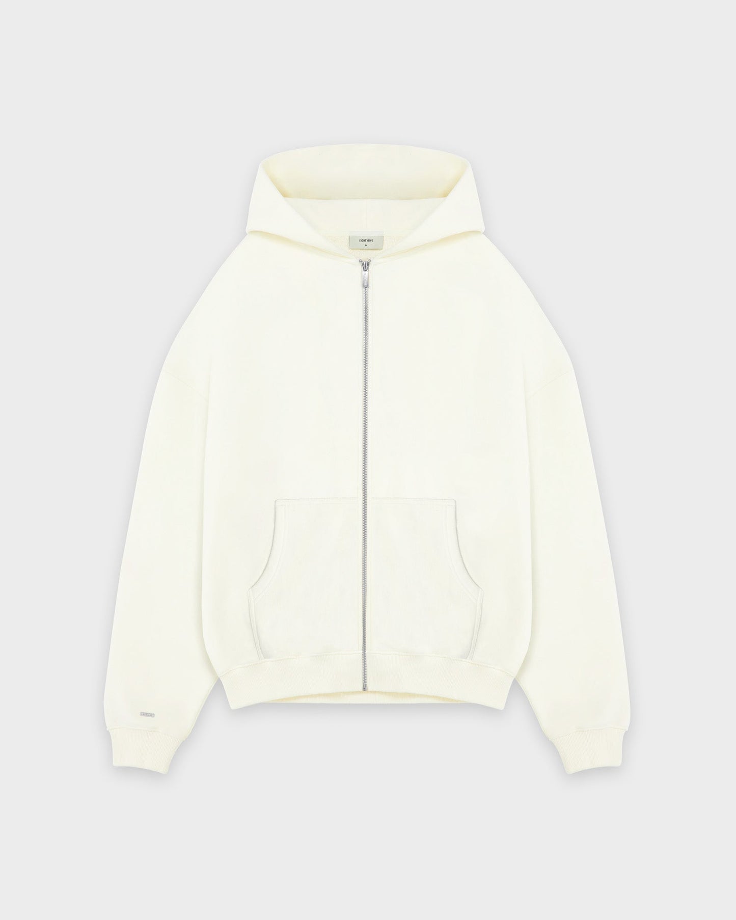 Heavy Off White Basic Zip Hoodie