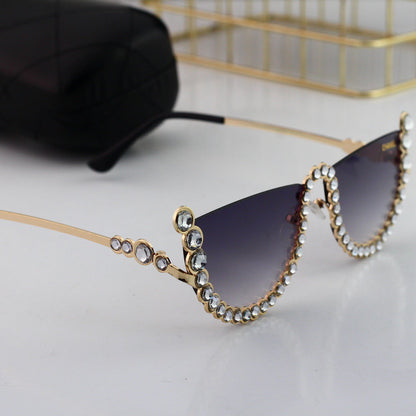 Trendy Half-Rim Sunglasses