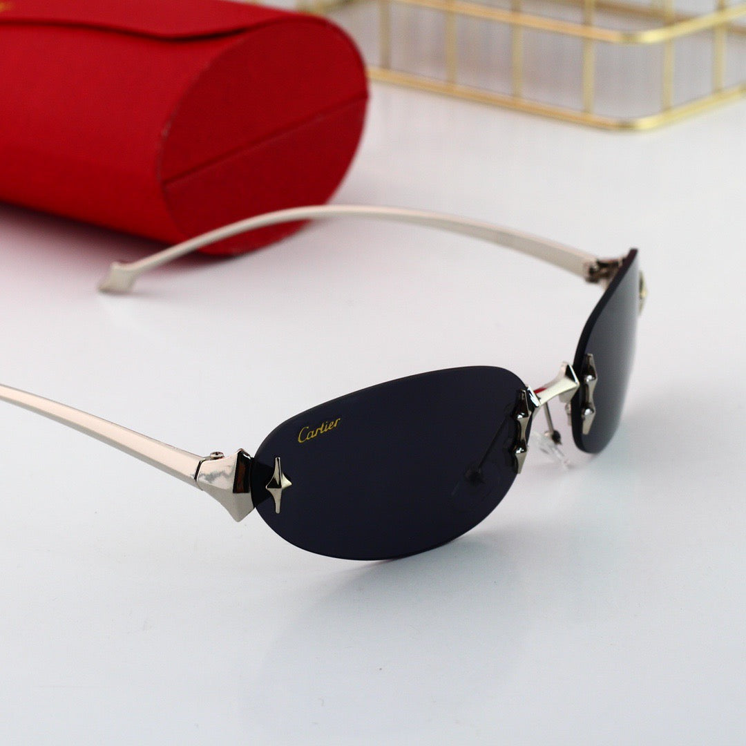 Modern Frameless Egg-Shaped Sunglasses