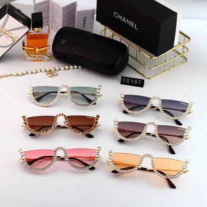 Trendy Half-Rim Sunglasses